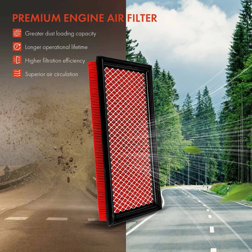 2x Filtro de aire de motor de alto rendimiento para Nissan Sentra INFINITI Isuzu Subaru Foto 4 de 4