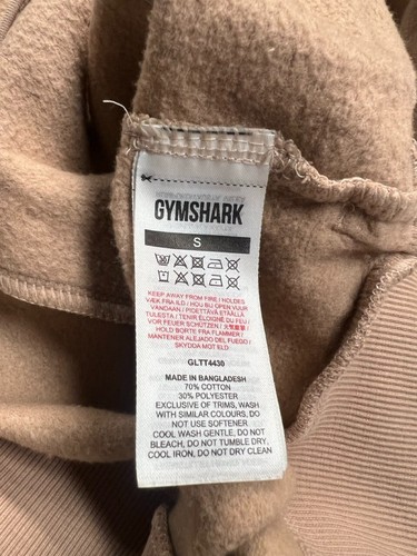 Gymshark Unisex Brown Khaki Zipper Hoodie Sweatshirt Men Women Size S - Picture 9 of 10