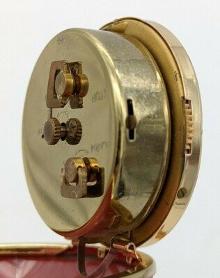 Vintage TOKYO TOKEI Travel Table Alarm Clock Red Plastic Made in