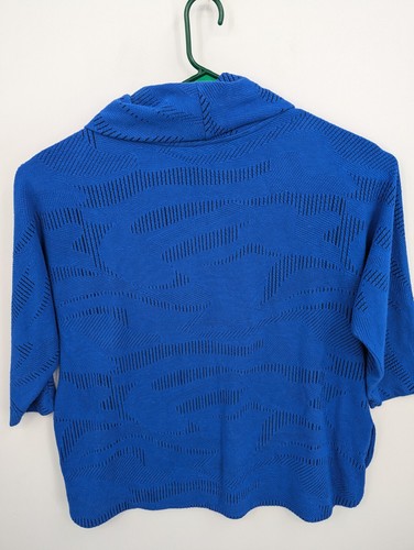 Ali Miles Damen Wasserfallausschnitt blau Tunika Pullover Gr. 1X Lagenlook bequem lässig - Bild 7 von 9