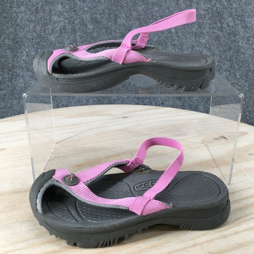 Keen Sandals Youth 11 Slingback Pink Leather Closed Toe Comfort Wedge Casual - Picture 2 of 15