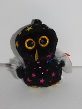 Hyde Owl Plush Keychain Halloween Black Stars Ty Beanie Boo Shiny