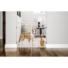 CARLSON PET PRODUCTS METAL EXPANDABLE DOG GATE 38"L X 2"W X 32"H, WHITE
