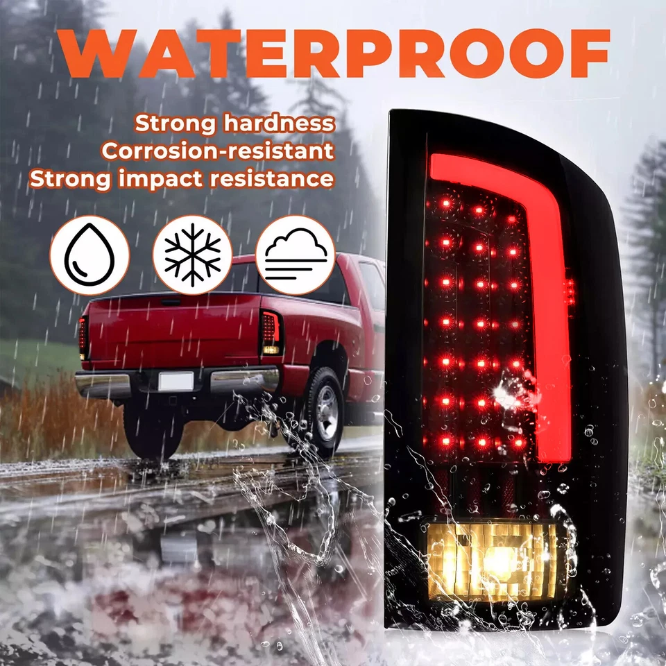 Tail Lights LED Lamps Brake Parking For Dodge Ram 1500 2500 3500 2002-2006 Smoke - Image 3 of 4