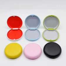 Dental Aligner Retainer Case Denture Holder Box Round Retainer Case Silicone Pad