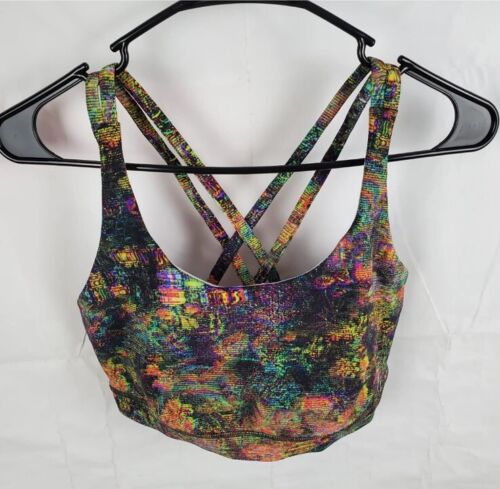 Lululemon Energy Bra Multicolor Sports Bra Athletic Sz.8 Removable Pads - Picture 1 of 5