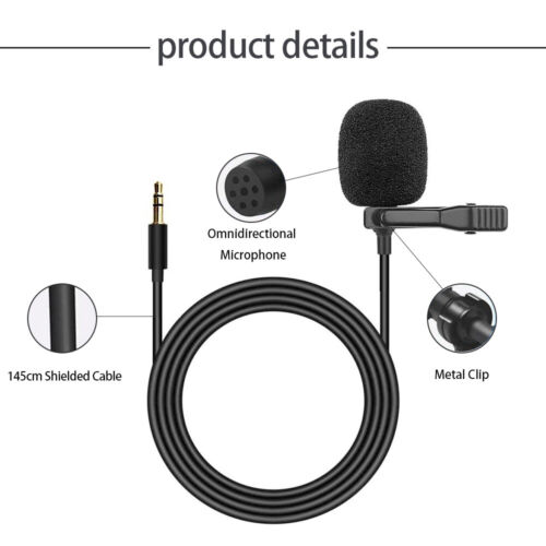 3.5mm Clip-On Mini Mic Microphone Lavalier Lapel For Mobile Phone PC Recordingx2 - Picture 4 of 12