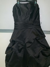 Davids Bridal Bridesmaid Dress Short Black[ Size 2][SATIN] -ELEGANCE