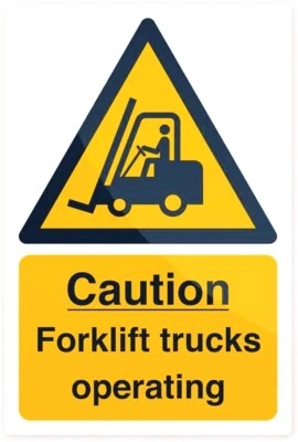 FIXMAN "Caution Forklift Trucks operating " Rigid Plastic Sign 300 x 200 mm