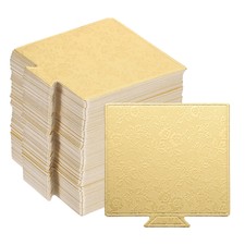 200pz Mini Tavolette da Torta, Quadrate come Base per Dessert (Oro)