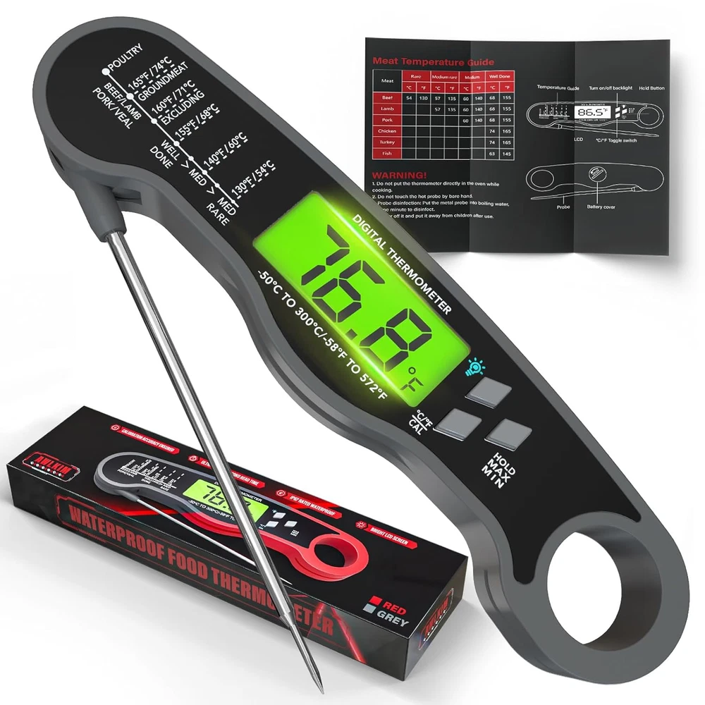 Meat Thermometer Digital - Fast Instant Read Food Thermometer for Cooking, Candy