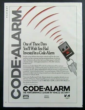 1986 Vehicle Security Association CODE ALARM Remote Control Magazine Ad