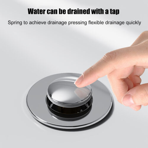1-5 Badezimmer Waschbecken Pop-Up Abfluss Stopfen mit Haarfänger Filter passt 2,8-3,3 cm - Bild 9 von 12