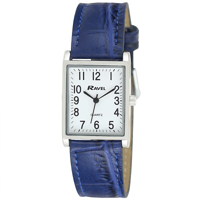 Klassische Herrenuhr mit rechteckigem Armband - von Ravel R0120 Farbwahl