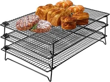 Upgraded Stackable Cooling Rack for Baking,3 Tier Jerky Rack Cooling Racks for C