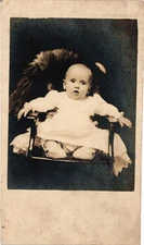RPPC Baby In Chair Portrait Style c1910 Real Photo Vintage Postcard