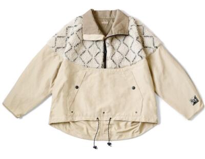 kapital 60/40 DOGI SASHIKO fleece hutte anorak jacket cream | eBay 