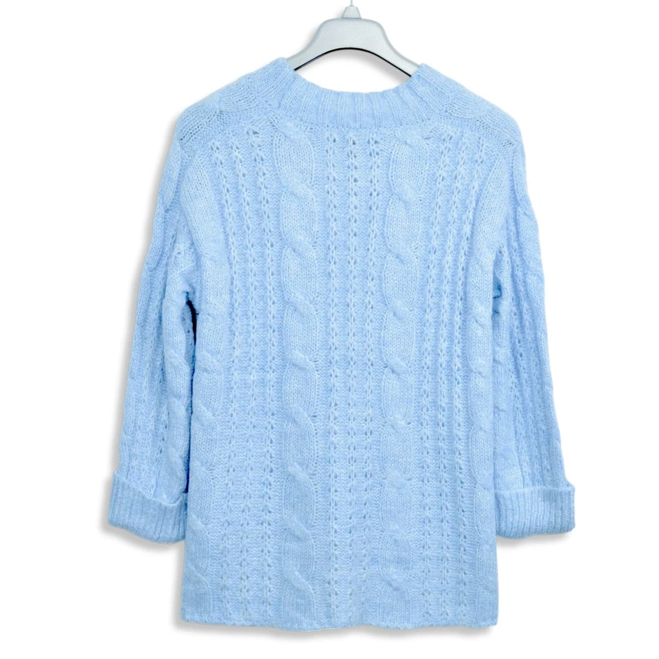 ¡Nuevo! Suéter túnica Michelle Nicole acogedor suave tejido con cable dobladillo alto-bajo aberturas laterales L Foto 4 de 4