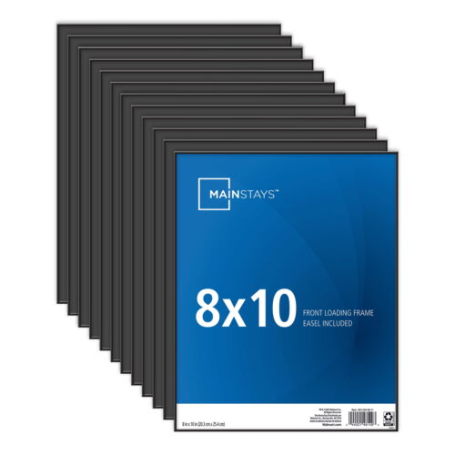 Mainstays 8x10 Black Format Front Loading Picture Frame Set of 12