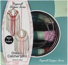 Pepperell Designer Macrame Modern Dream Catchers Kit Coral & Pink