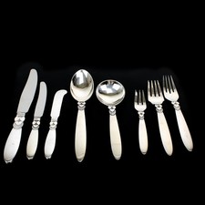 Georg Jensen Sterling Cactus Pattern Flatware Lot of 8 #S5031-2