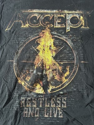 ACCEPT Restless and Live TOUR 2017 T-Shirt L Backprint schwarz rar Metallica TOP