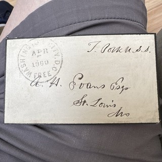 1860 Missouri Senator Trusten Polk Free Frank Cover Signed Autograph