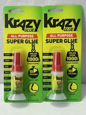 New Krazy Glue All Purpose Brush-On Glue 5g 0.18 oz Liquid Bottle 2-PACK (SH9)