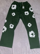 Denim Tears The Cotton Wreath Logo Sweatpants Green White