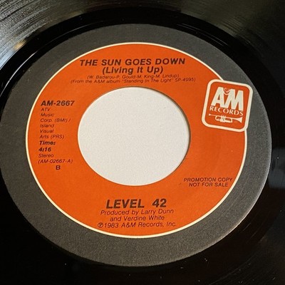 Level 42: The Sun Goes Down (Living It Up) / The Sun Goes Down 45 - Funk