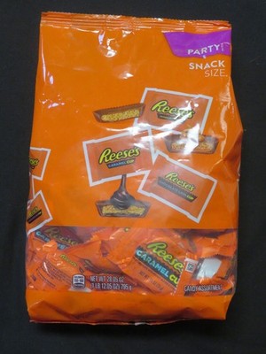 (1) Party Pack of Reese's Snack Size Peanut Butter, Caramel & Lava Cups 28.05 Oz