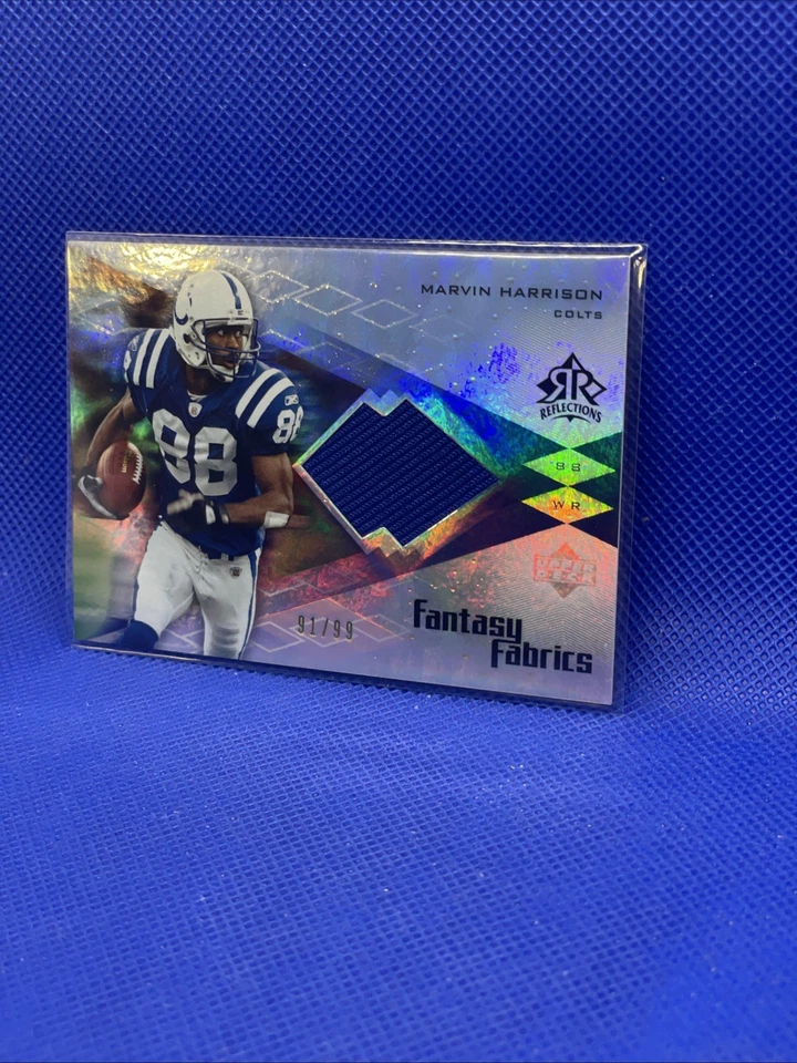 Telas de fantasía Reflections 2004 #FF-MH RARO juego de Marvin Harrison usado 91/99! Foto 2 de 4