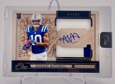 Colts Adonai Mitchell 2024 Panini One No.37 #122/199 Autograph Relic Rookie Card