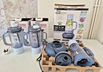 Ninja Blend Boss Tumbler Mixer Smoothie Blend Crush & Pulse Maker 2x Flaschen