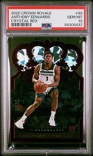 2020-21 Crown Royale Anthony Edwards Red Crystal Rookie RC /49 PSA 10 POP 5