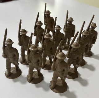 Vintage WWII US Army Plastic Toy Soldier Figure Lot Of 12 by Plastic Toy Co