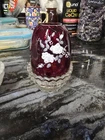 Vintage Fenton Ruby Fairy Lamp Light Hand Painted Roses Signed By Artist