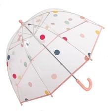 Childrens Clear Bubble Umbrella Lightweight 8 Fiber Ribs Arched Manual Open C...
