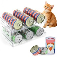 Heavy-Duty Cat Can Organizer for Multiple Sizes, Transparent Wet Cat Food Sto...