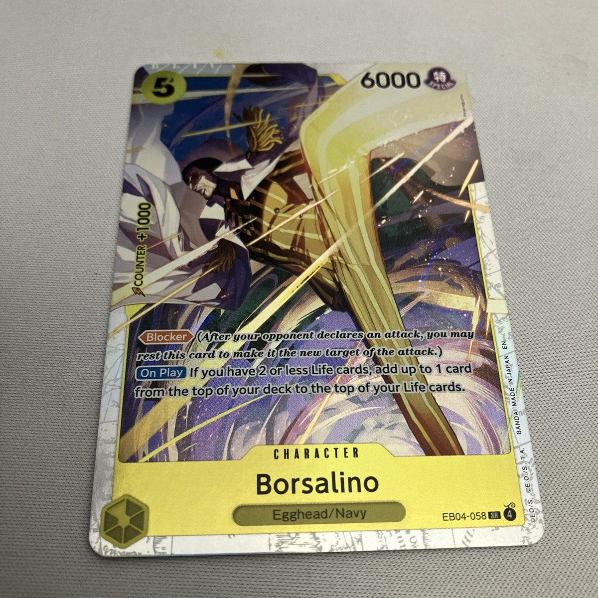 One Piece CCG Borsalino Character Card EB04-058 Holo (OP-15) | eBay