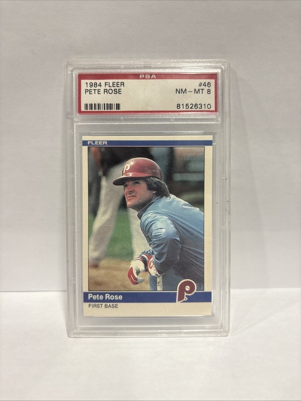 1984 FLEER PETE ROSE #46 - Philadelphia Phillies - PSA 8 NM-MT