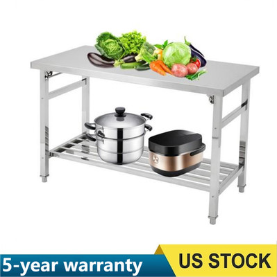  Stainless Steel 48'' x 24'' NSF Commercial Kitchen Work Prep Table W/ Undershelf