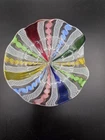 Vintage Murano Firico Venetian Latticino Ribbon Glass Bowl Italy 4.5”