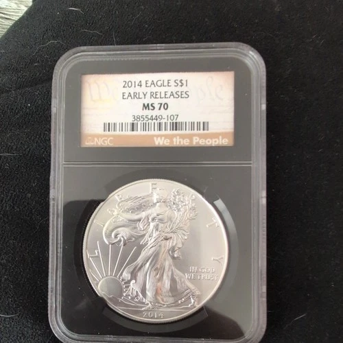 2014 American Silver Eagle 1oz MS70 NGC .999 Silver Coin no 3855449-107