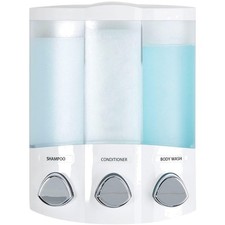 White 3-Chamber Shower Dispenser by Better Living