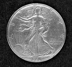 1945 Walking Liberty, silver Half-dollar, circulated, ungraded