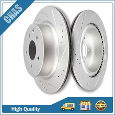 Rear Drilled And Slotted Brake Rotors For EX35 G25 G35 G37 M35 M45 350Z 370Z