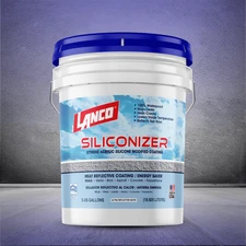 5 gal Lanco Siliconizer Acrylic Elastomeric Roof Sealer,Ultra‑White & Reflective