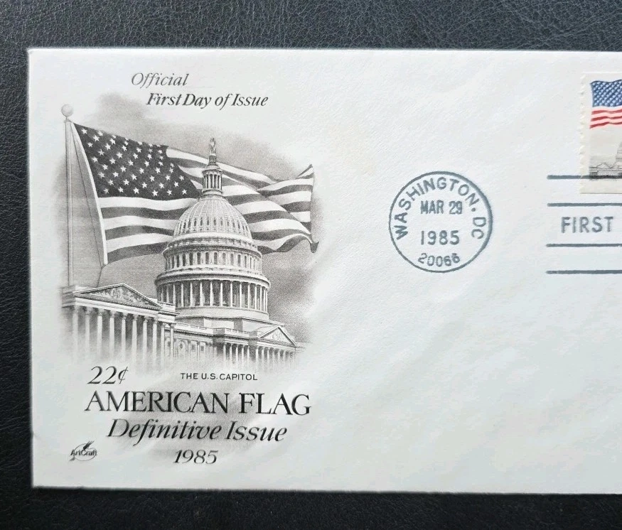 US FDC # 2115 American Flag 22c Coil Stamps 1985. - Image 4 of 4