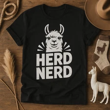 Herd Nerd Llama Lover Funny Animal Gift T-shirt